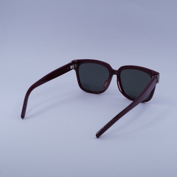 Saint Laurent SLM40/F 007 Sunglasses Burgundy Square Frame, Grey Lenses - Picture 3 of 11